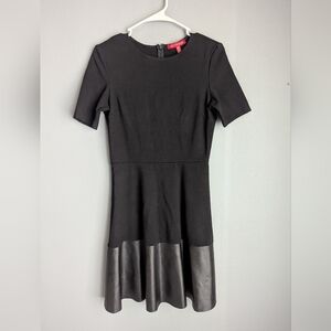 Saks fifth avenue black dress size medium faux leather 16x15x36
